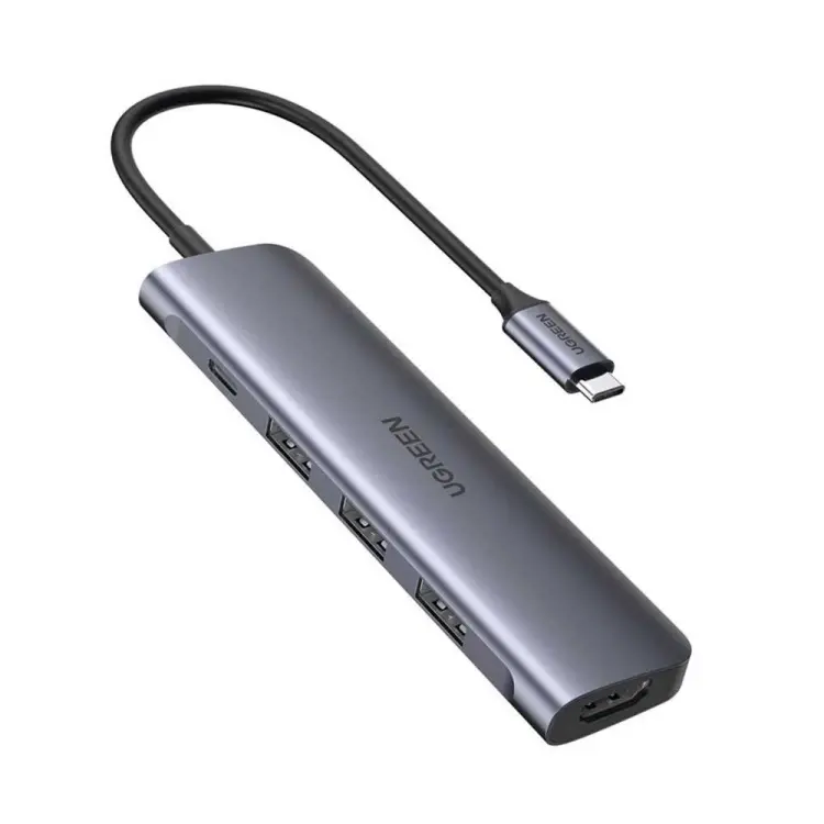 Ugreen CM136-50209 Type-C 3-Port USB 3.0+HDMI+PD Hub Gray-image-2