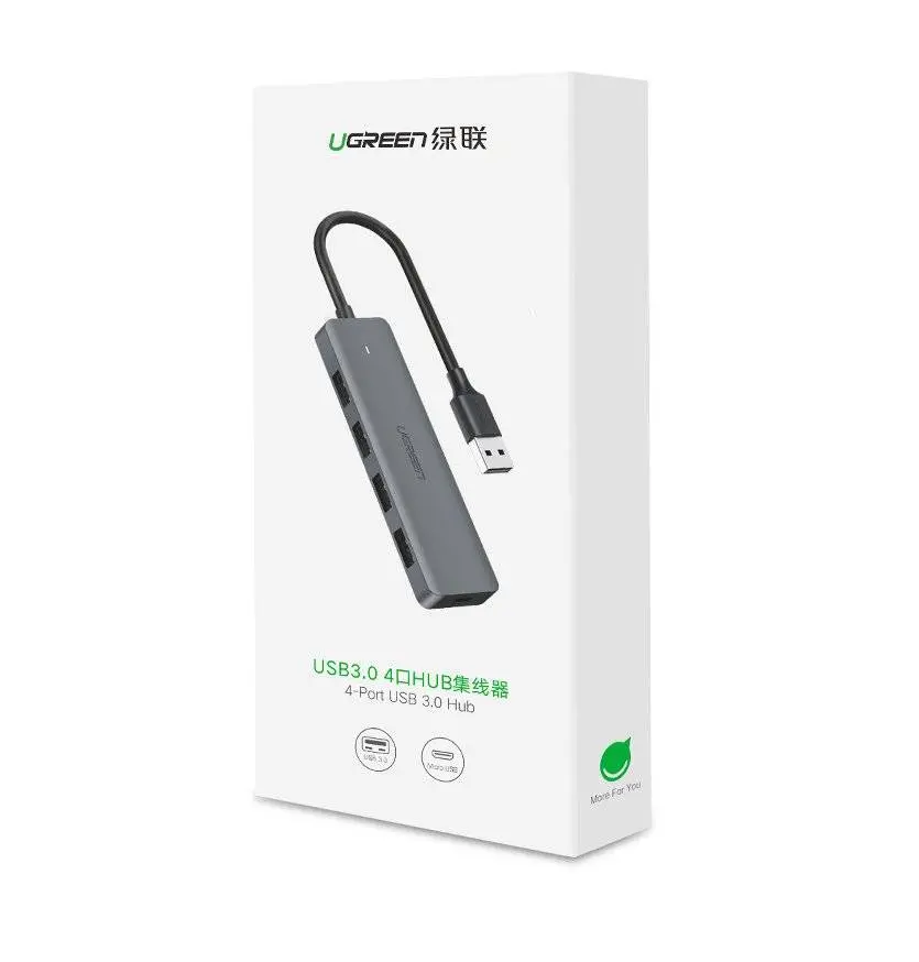 Ugreen CM219-70336 Type-C 4-Port USB 3.0 Hub Gray-image-4