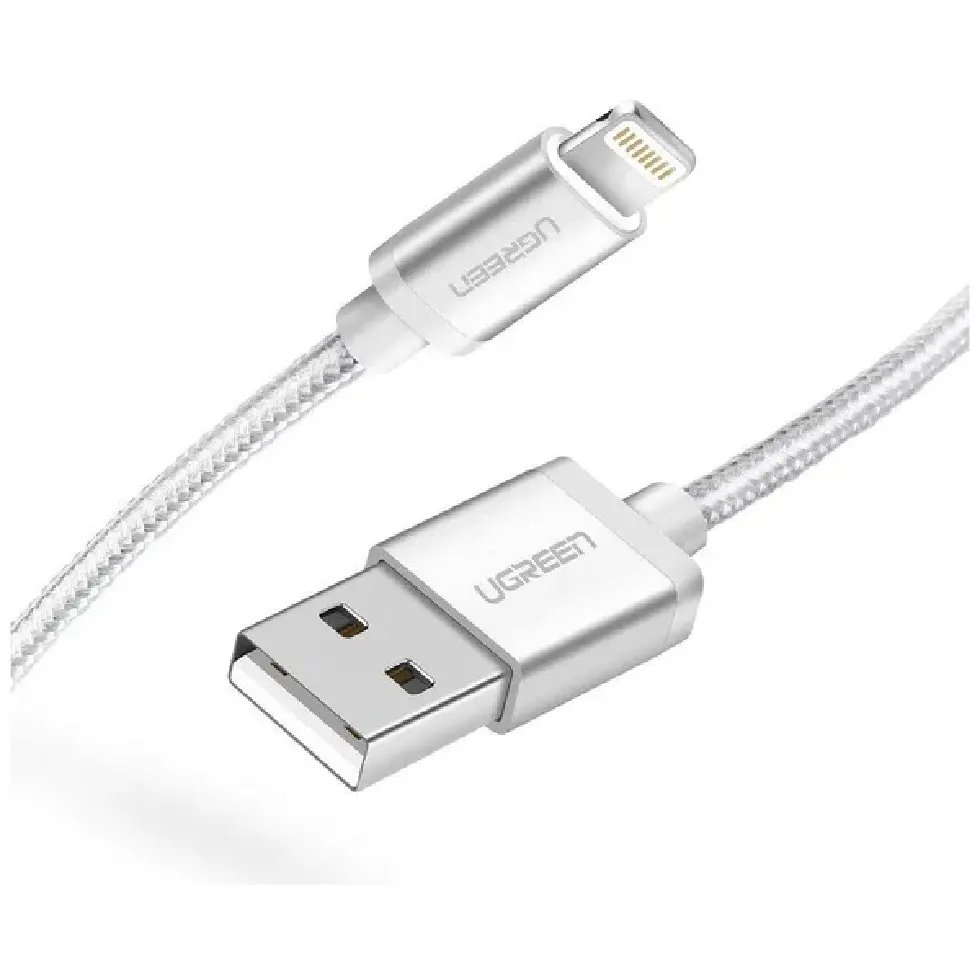 Ugreen US199-60161 2.4A Lightning Apple MFI 1m Silver-image-2