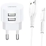 Usams T20+U35 Lightning Cable Charging Set White (XTXLOGT1804)-thumb-1