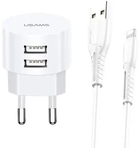 Usams T20+U35 Lightning Cable Charging Set White (XTXLOGT1804)