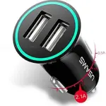 Usams US-CC013 2.1A Dual USB Car Charger Black (21CHGC01)-thumb-1