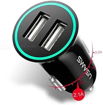 Usams US-CC013 2.1A Dual USB Car Charger Black (21CHGC01)-image-1