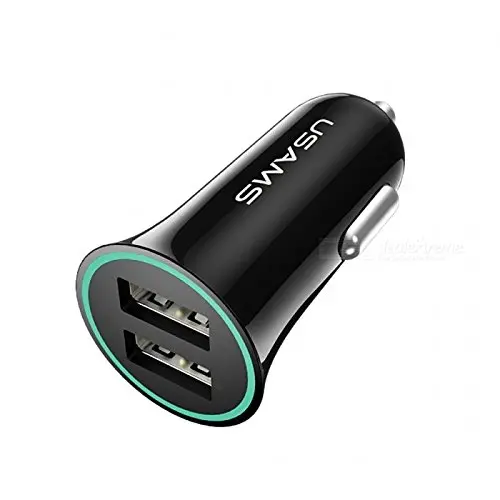 Usams US-CC013 2.1A Dual USB Car Charger Black (21CHGC01)-image-2