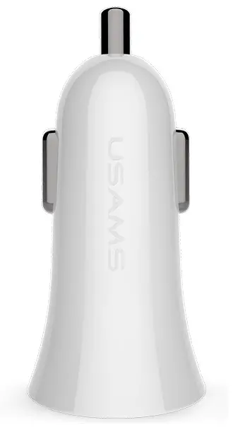 Usams US-CC013 2.1A Dual USB Car Charger White (21CHGC02)-image-2