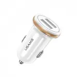 Usams US-CC050 C4 2.4A Dual USB Car Charger White (CC50GC02)-thumb-1