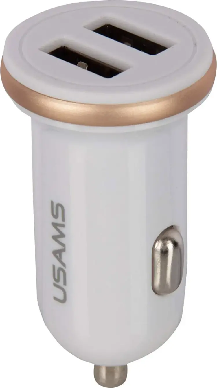 Usams US-CC050 C4 2.4A Dual USB Car Charger White (CC50GC02)-image-2