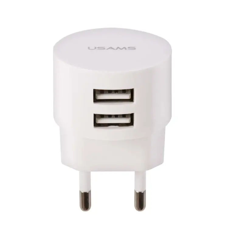 Usams US-CC080 T20 2.1A Dual USB Charger (EU) White (CC80TC01)-image-3