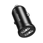 Usams US-CC114 C20 2.4A Dual USB Car Charger Black (CC114TC01)-thumb-1