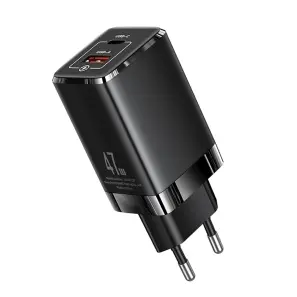 Usams US-CC137 T41 47W GaN PD+QC Mini Fast Charger (EU) Black (CC137TC01)