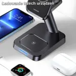 Usams US-CC150 3in1 Magnetic Wireless Charging Stand Black (CC150WXC01)-thumb-3