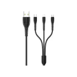 USB naqil Usams US-SJ367 U35 3in1 Cable 1m Black (SJ367USB01)-thumb-1