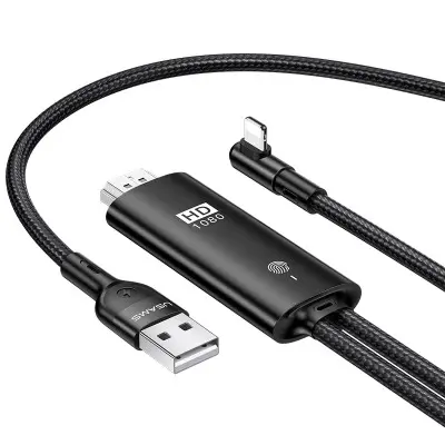 Usams US-SJ442 U53 Lightning to HDMI Cable 2m Black (SJ442HD01)-image-1