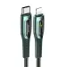 Usams US-SJ518 20W Type-C to Lightning Smart Power-off Cable 1.2m Dark Green (SJ518USB02)