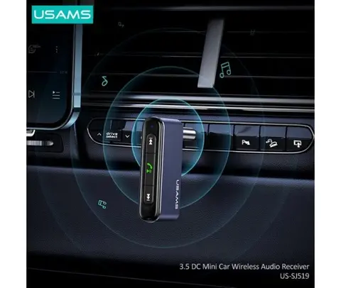 Usams US-SJ519 3.5DC Car Wireless Audio Receiver Grey (SJ519JSQ01)-image-2