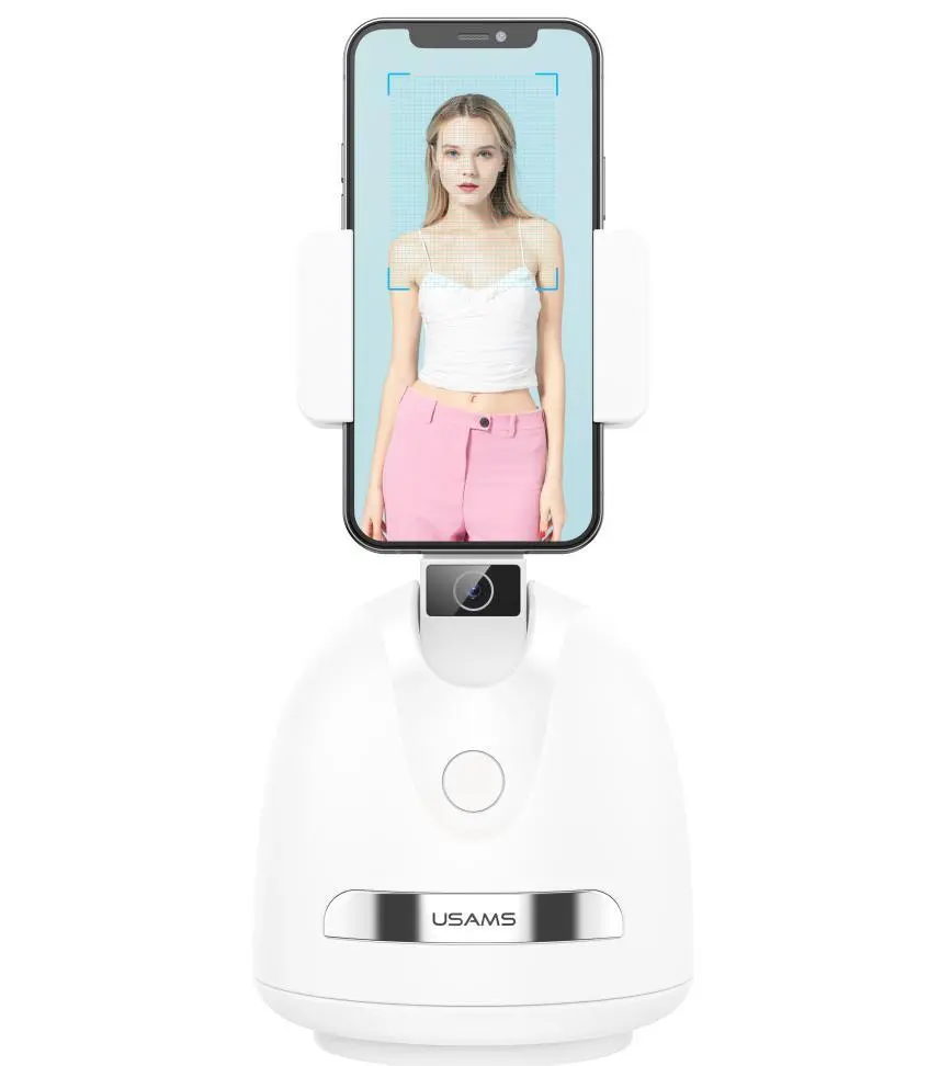 Usams US-ZB239 Smart Face Tracking Phone Holder White (ZB239GPQ01)-image-1