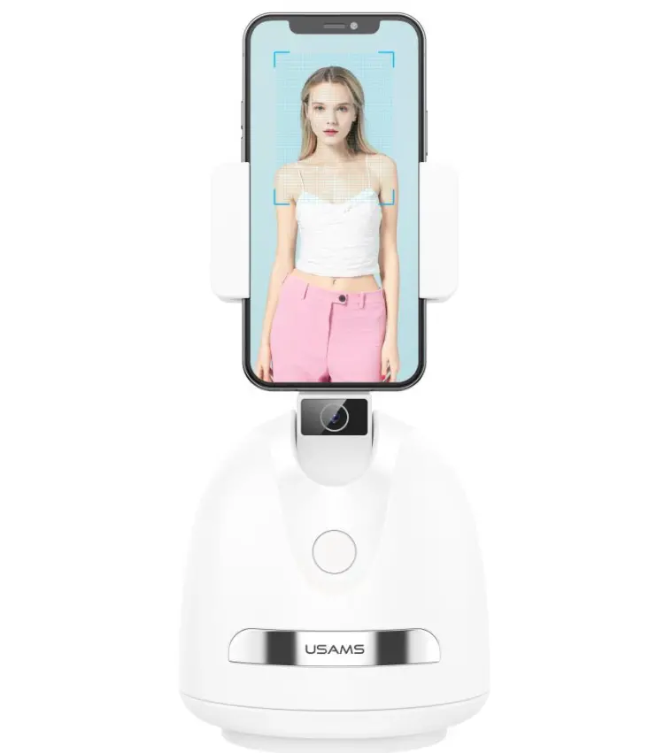 Usams US-ZB239 Smart Face Tracking Phone Holder White (ZB239GPQ01)-image-1