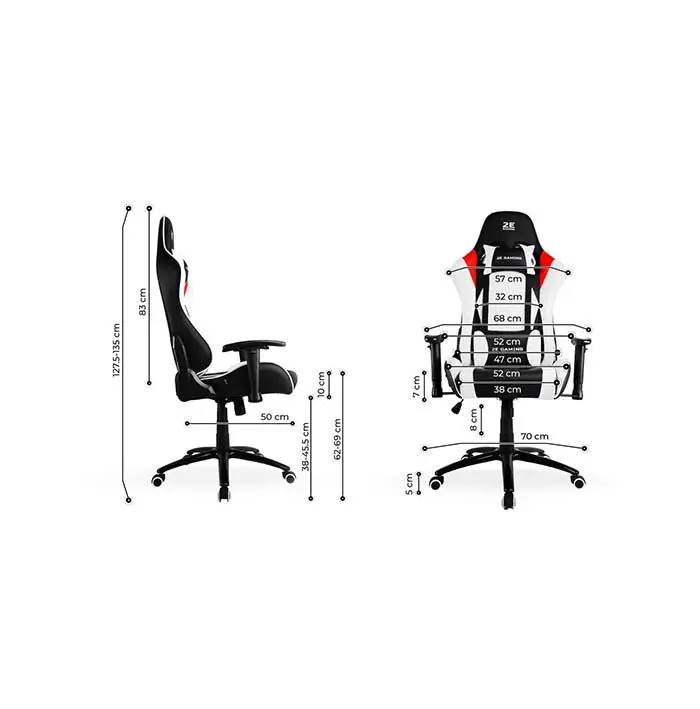 2E Gaming Chair BUSHIDO White/Black-image-2