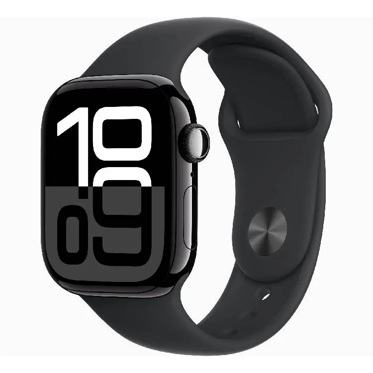 Apple Watch Series 10 GPS 42mm Jet Black Aluminium Case with Black Sport Band - S/M-image-1