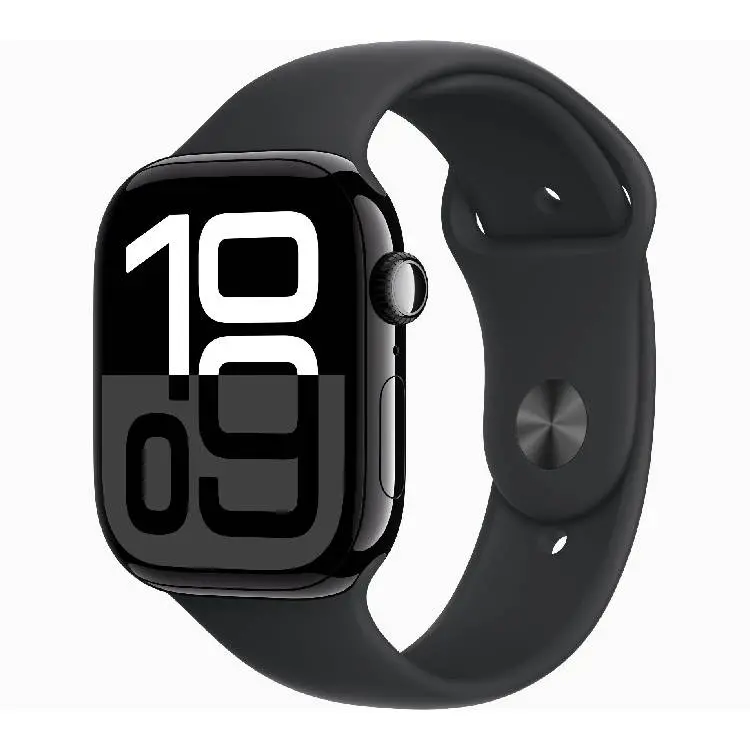 Apple Watch Series 10 GPS 46mm Jet Black Aluminium Case with Black Sport Band - M/L-image-1