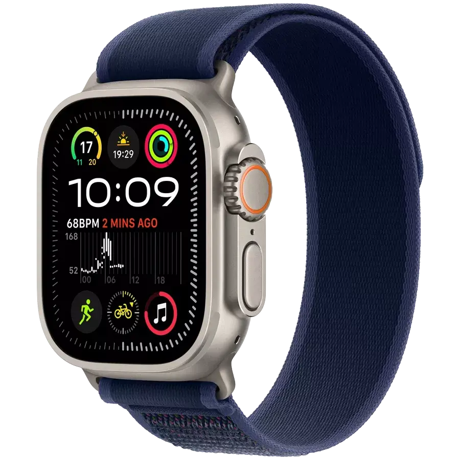 Apple Watch Ultra 2 2024 GPS + Cellular 49mm Natural Titanium Case with Blue Trail Loop - M/L-image-2