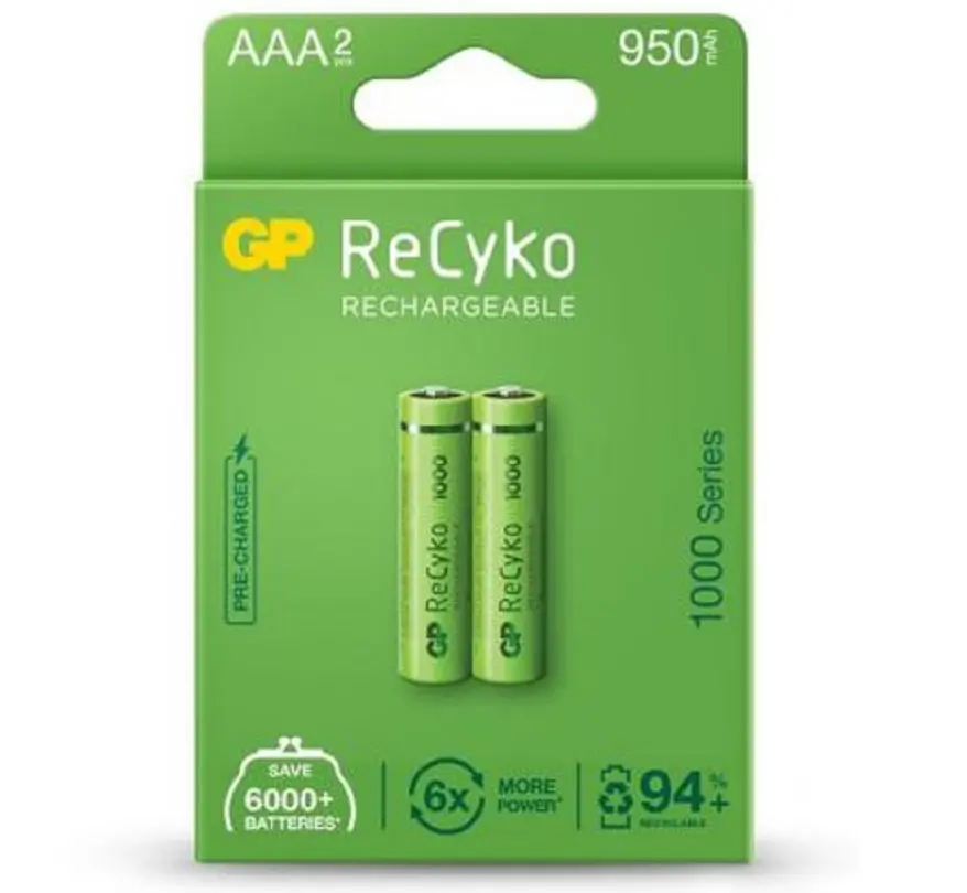 GP Rech. NiMH 1.2V 1000mAh (R03) LSD RECYKO 100AAAHCE-EB2-image-1