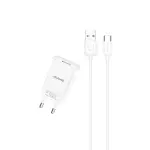 Usams T21+U-Turn Micro Cable Charger Kit White (T21OCMC01)-thumb-1