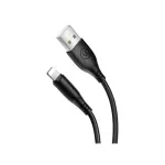 USB naqil Usams US-SJ266 U18 Round Lightning Cable Black (SJ266USB01)-thumb-3