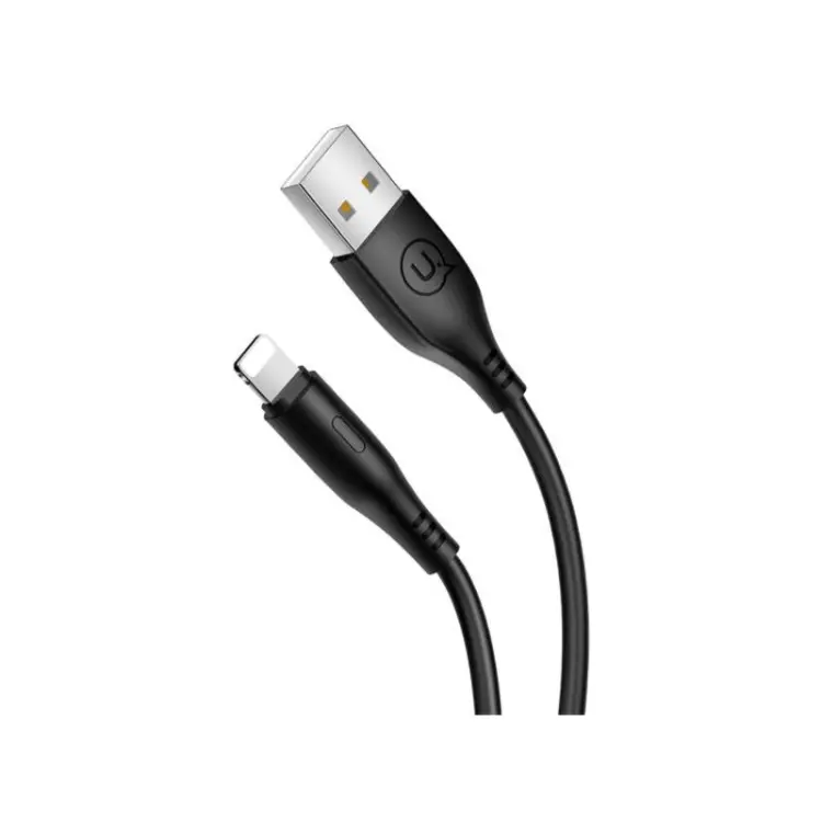 USB naqil Usams US-SJ266 U18 Round Lightning Cable Black (SJ266USB01)-image-3