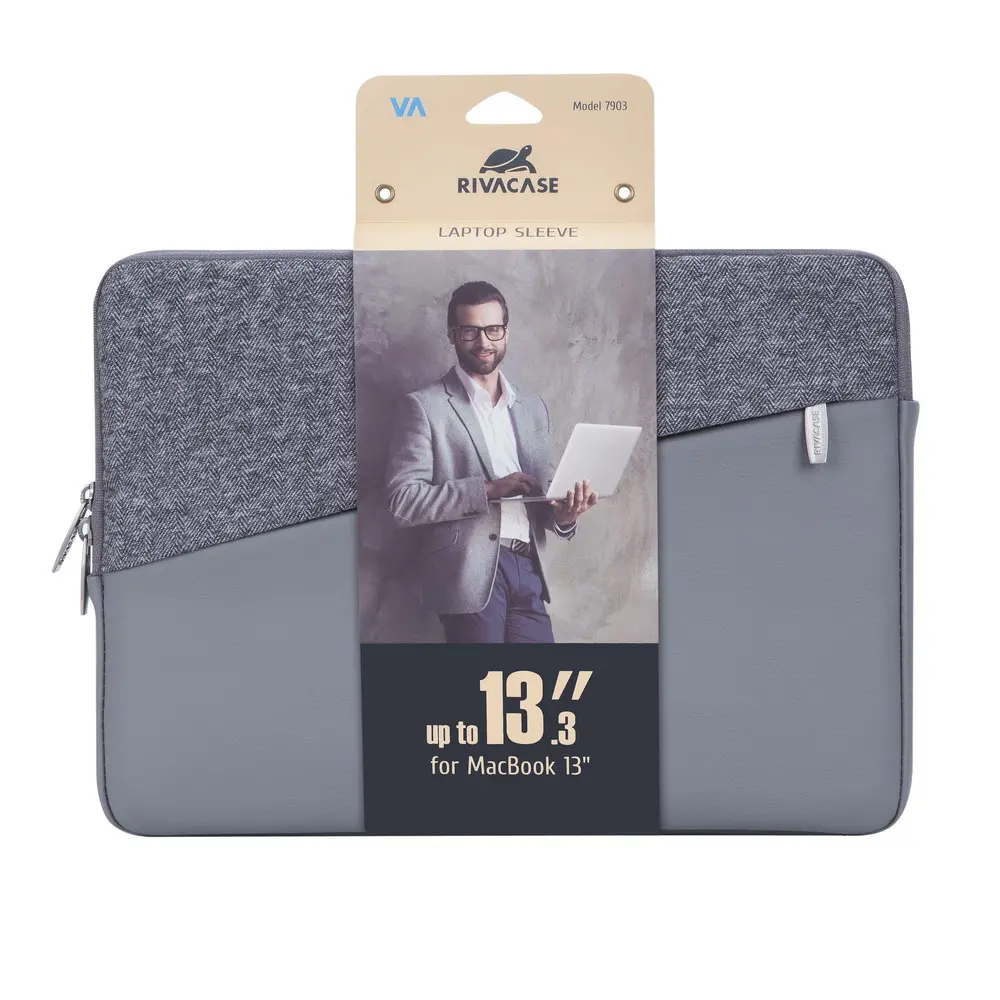 RIVACASE 7903 grey MacBook Pro and Ultrabook sleeve 13.3"-image-1